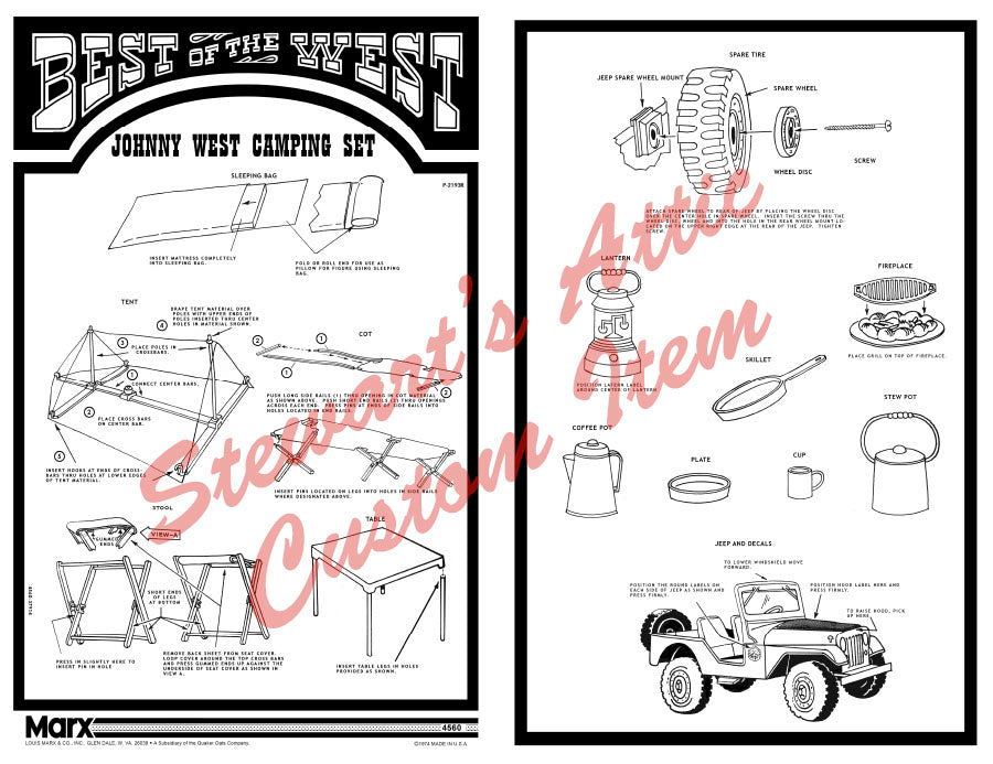 Johnny West Camping Set - BOTW Reproduction Equipment Manual