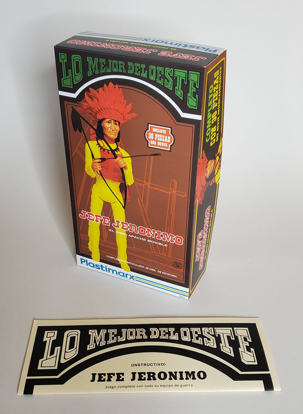 Jefe Jeronimo (Geronimo) (Yellow) – Mexican - Plastimarx – Lo Mejor Del Oeste – Fantasy Box and Manual