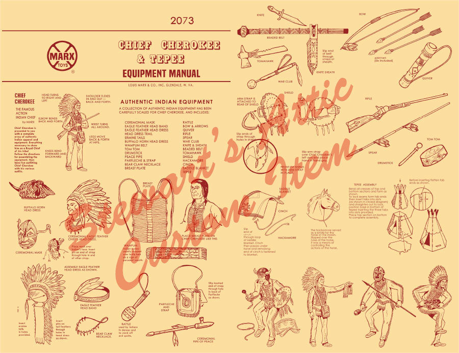 Chief Cherokee & Tepee - Reproduction Equipment Manual