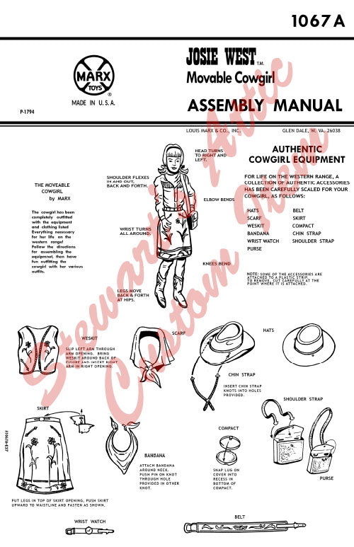 Josie West - Original - Reproduction Equipment Manual - Black
