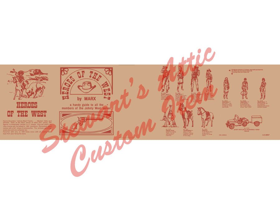 UK Heroes of the West Collectors Guide featuring Johnty West - UK - Reproduction Manual - Maroon on Dark Ivory