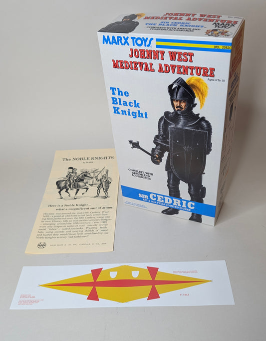 Knight – US Black Knight, Sir Cedric JWA Medieval Adventure Version Fantasy Box with Manual and Banner