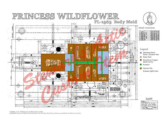 Princess Wildflower Body Mold Drawing