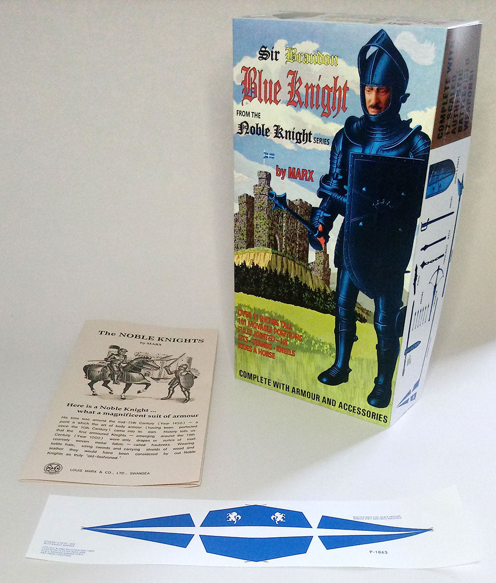 Knight – UK Blue Knight, Sir Brandon Fantasy Box  with Manual and Banner