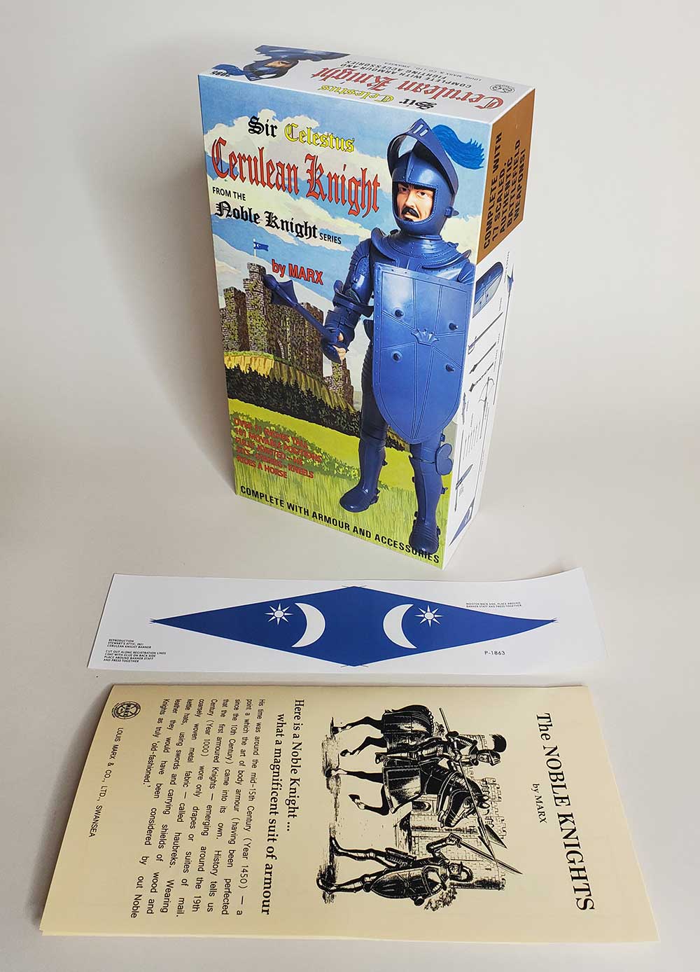 Knight – UK Cerulean Knight, Sir Celestus Fantasy Box  with Manual and Banner