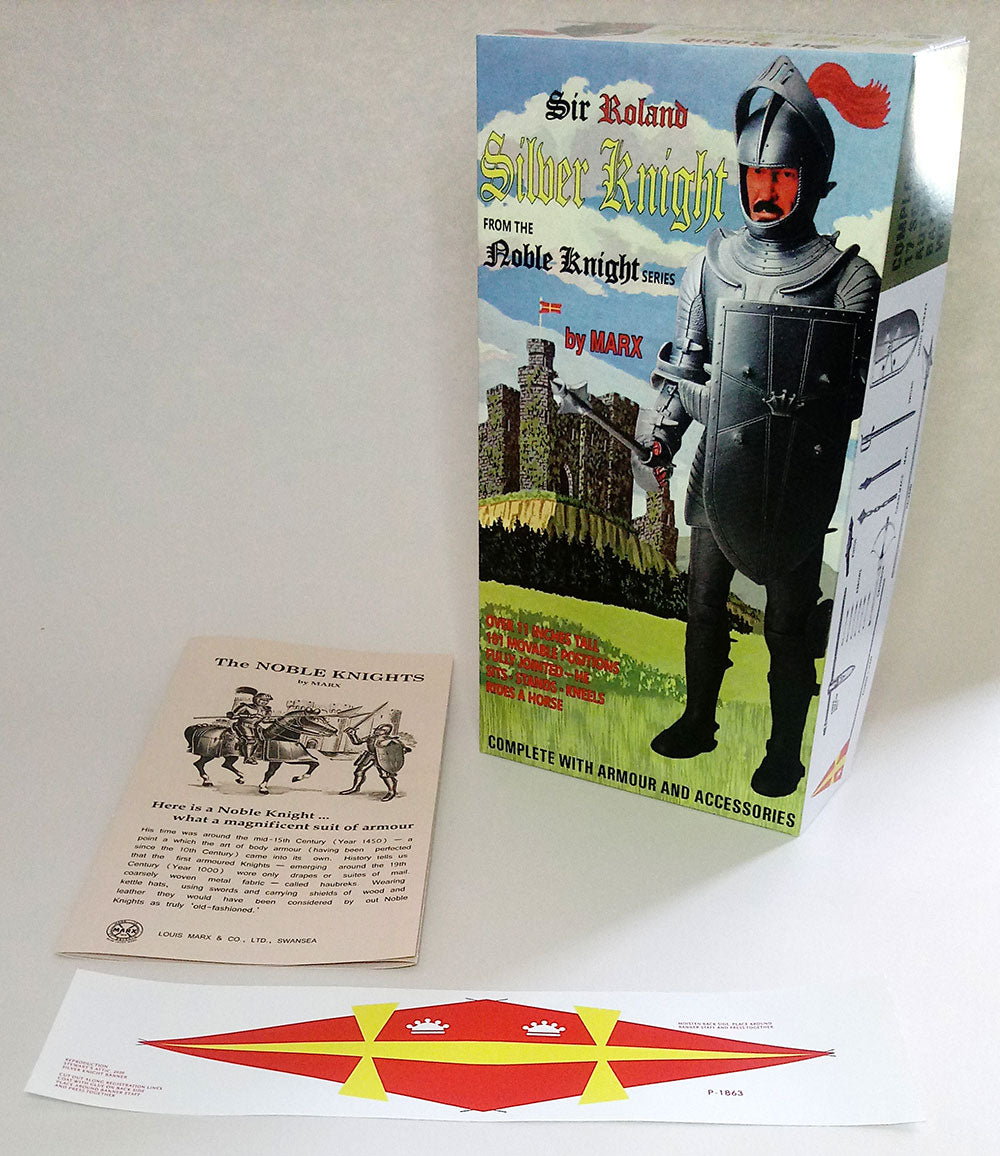 Knight – UK Silver Knight, Sir Roland Fantasy Box with Manual and Banner (Reddish/Stuart)