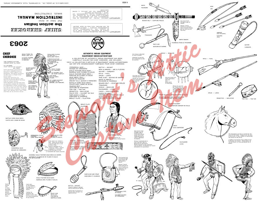 Chief Cherokee - Action Indian - Canadian / Bilingual Reproduction Equipment Manual - Black