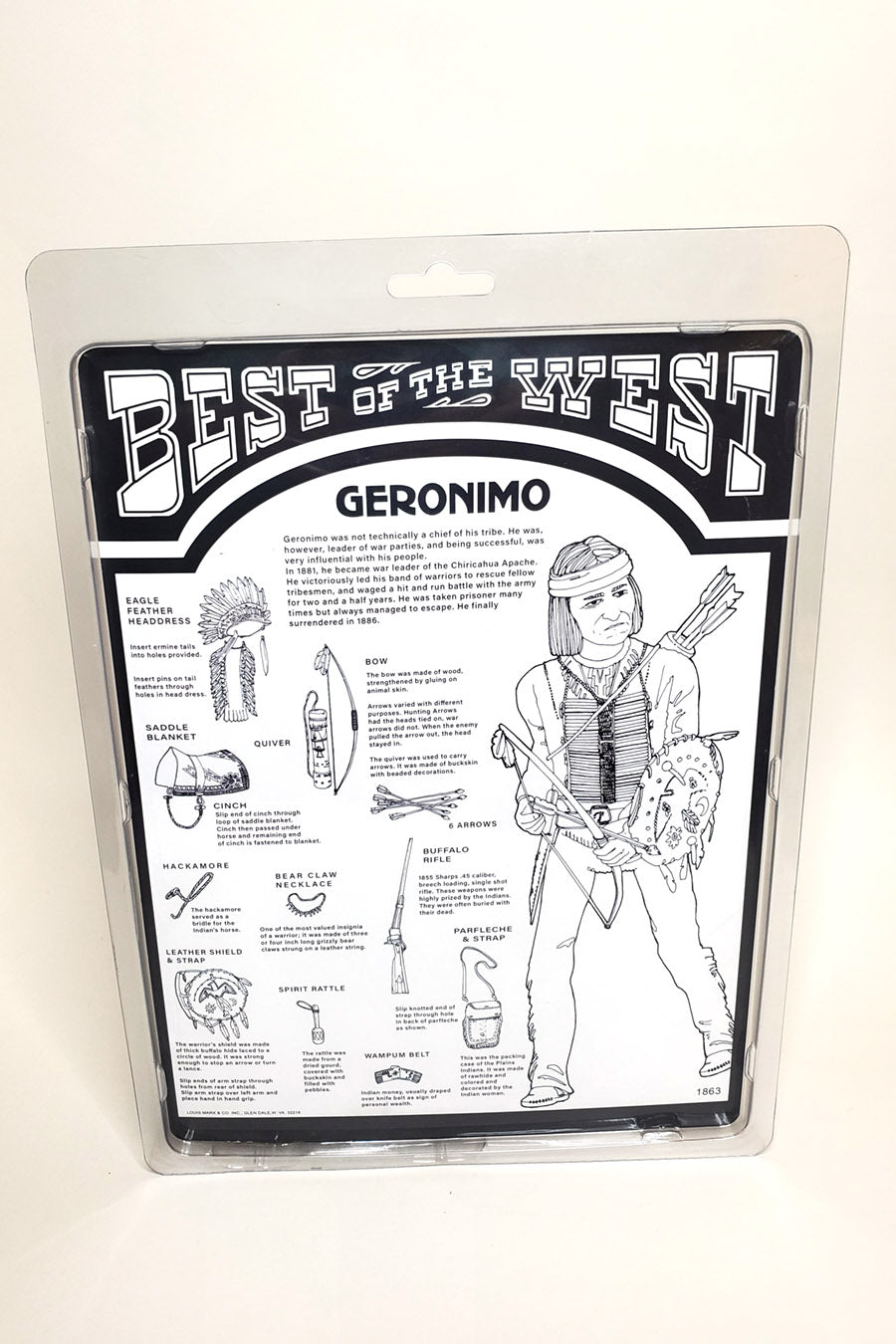 Vintage Geronimo and Accessories in custom Clamshell Packaging