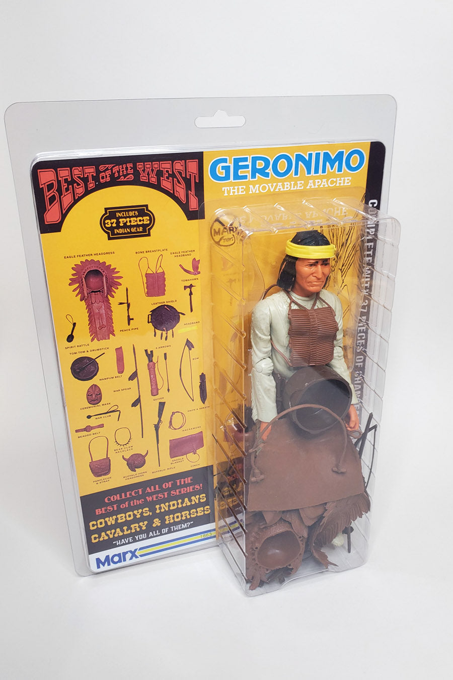 Vintage Geronimo and Accessories in custom Clamshell Packaging