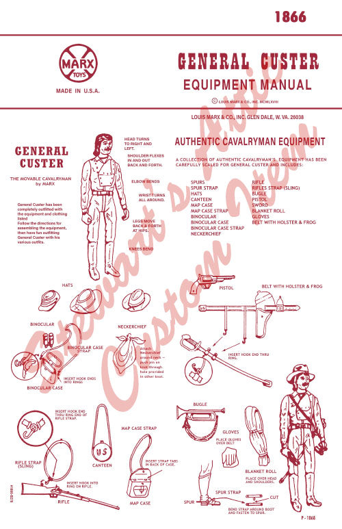 General Custer - FAF Style - Reproduction Equipment Manual - Brownish Red