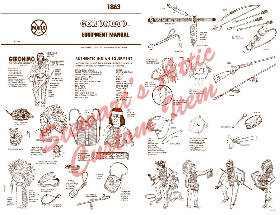 Geronimo - FAF Style - Reproduction Equipment Manual - Dark Brown ...