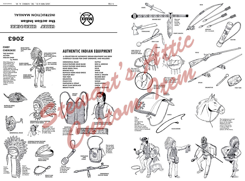 Chief Cherokee - Action Indian - Reproduction Equipment Manual - Black