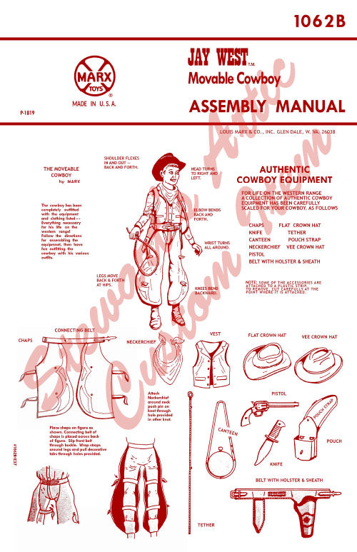 Jay West - Original - Reproduction Equipment Manual - Red