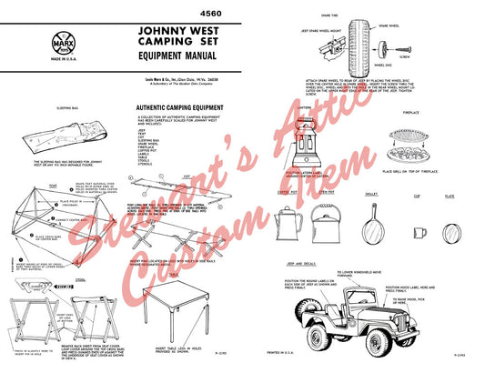 Johnny West Camping Set - Reproduction Equipment Manual
