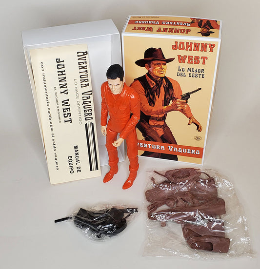 Recast - Boxed - Orange Johnny West with Brown Soft, Black Hard and Fantasy Box and Manual (SA Stock # 18)