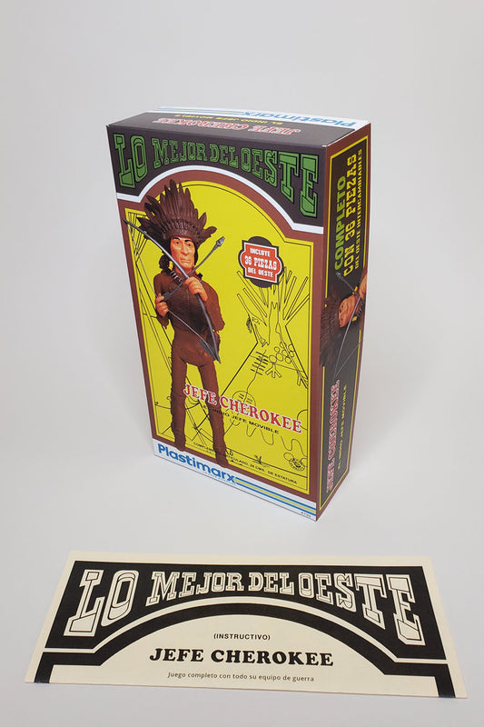 Jefe Cherokee (Chief Cherokee) (Brown Body) – Mexican - Plastimarx – Lo Mejor Del Oeste – Fantasy Box (and Manual)