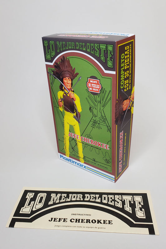 Jefe Cherokee (Chief Cherokee) (Yellow Body) – Mexican - Plastimarx – Lo Mejor Del Oeste – Fantasy Box (and Manual)