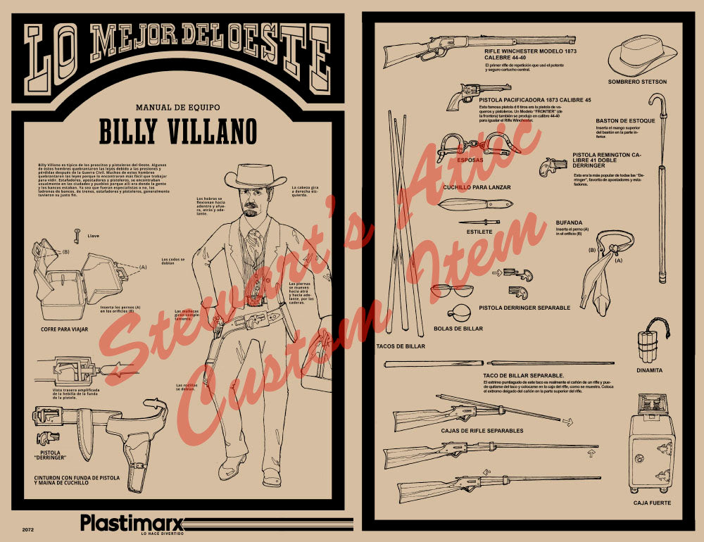 Billy Villano (Cobra) – Mexican - Plastimarx – Lo Mejor Del Oeste – Reproduction Box (and Manual)