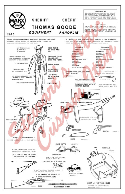 Sheriff Thomas Goode - Canadian – Blue Box - Reproduction Manual