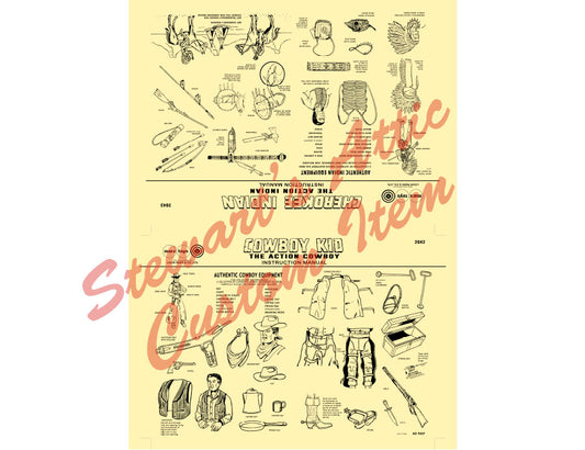 Cowboy Kid / Cherokee Indian - UK - Reproduction Equipment Manual - Black on yellow